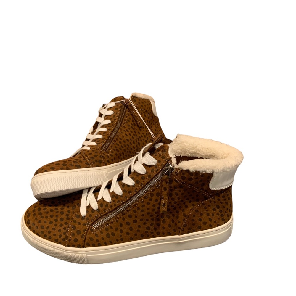 Universal Thread Women’s Brown Tilly Leopard Print High Top Sneakers, Sz 11 New